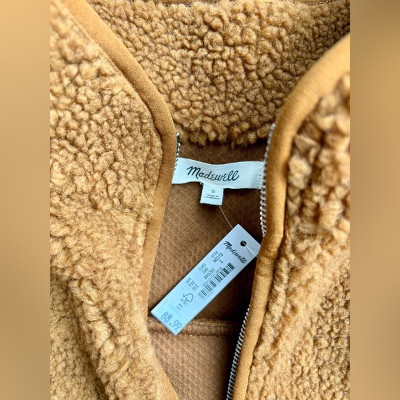 NWT MADEWELL Faux Shearling Half-Zip Pullover - Picture 3 of 4